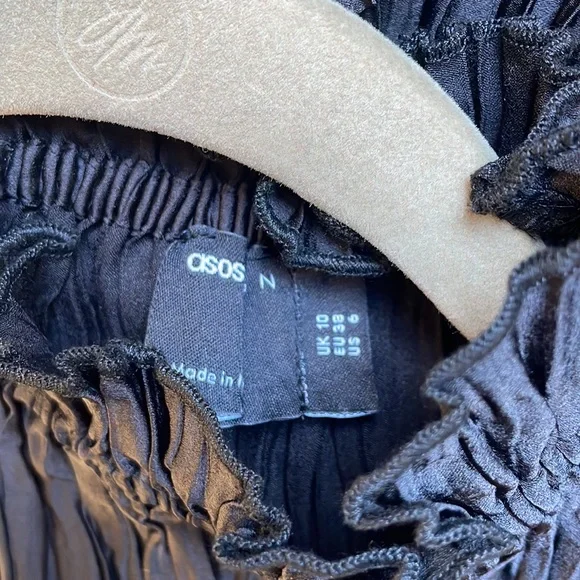 ASOS design satin plisse midi dress with high neck - Picture 5 of 7